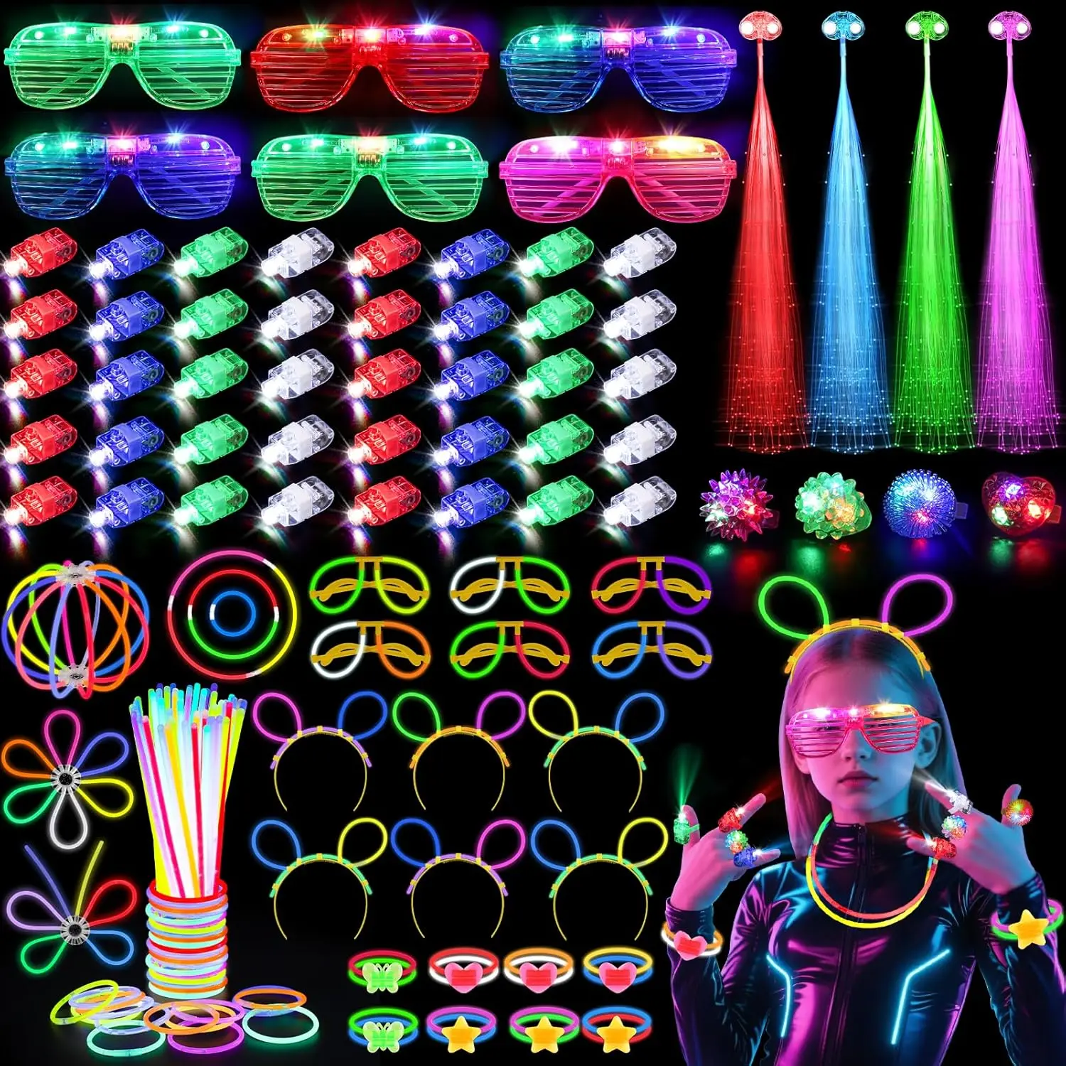 128PCS Light Up Glasses LED Ha - огляд і ціна Glow In The Dark Party Glasses