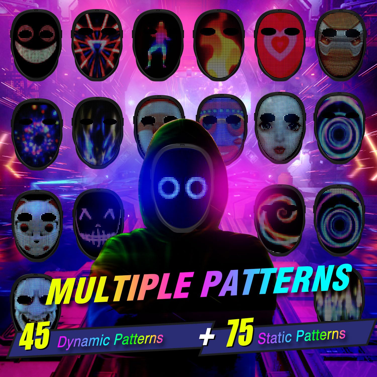 Party LED Light up Mask Gestur - огляд і ціна Led Purge Mask Halloween