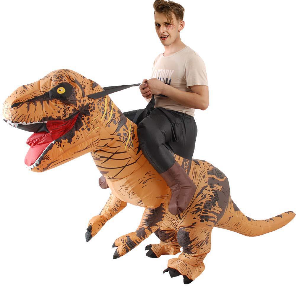 Adult Funny Riding Brown Dinos - огляд і ціна Inflatable Dinosaur Costume Adult