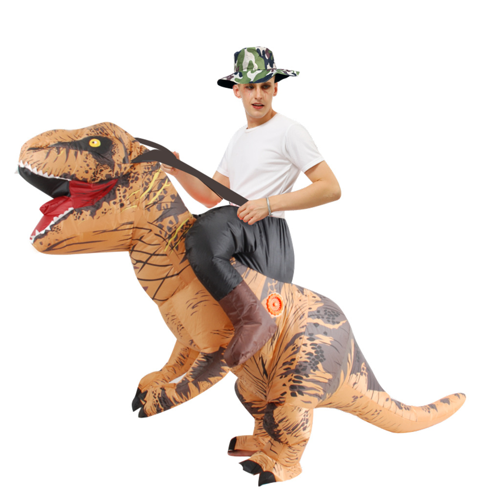 Adult Funny Riding Brown Dinos - огляд і ціна Inflatable Dinosaur Costume Adult