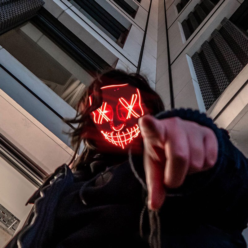 Halloween Neon Led Purge Mask  - огляд і ціна Led Purge Mask Halloween